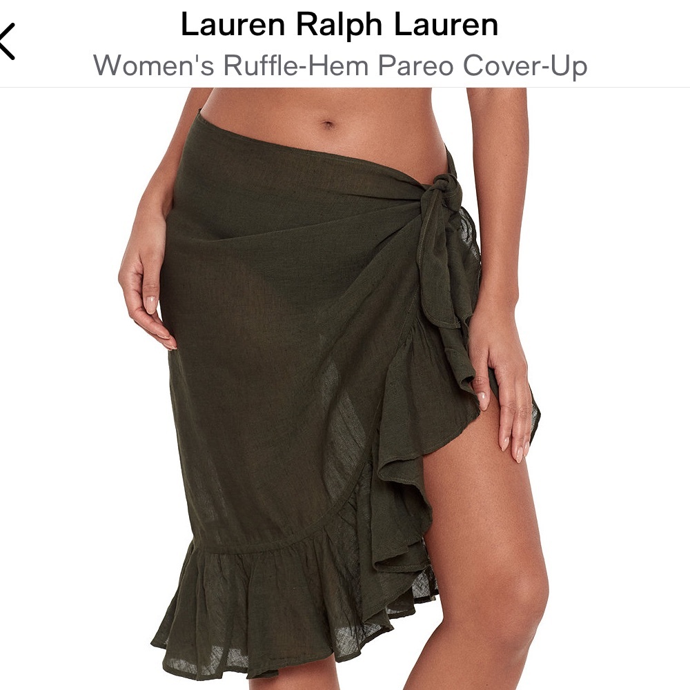 Lauren Ralph Lauren Olive Green Linen cover up